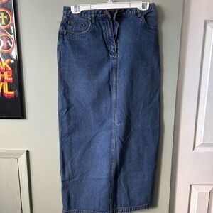 Blue Denim Maxi Skirt